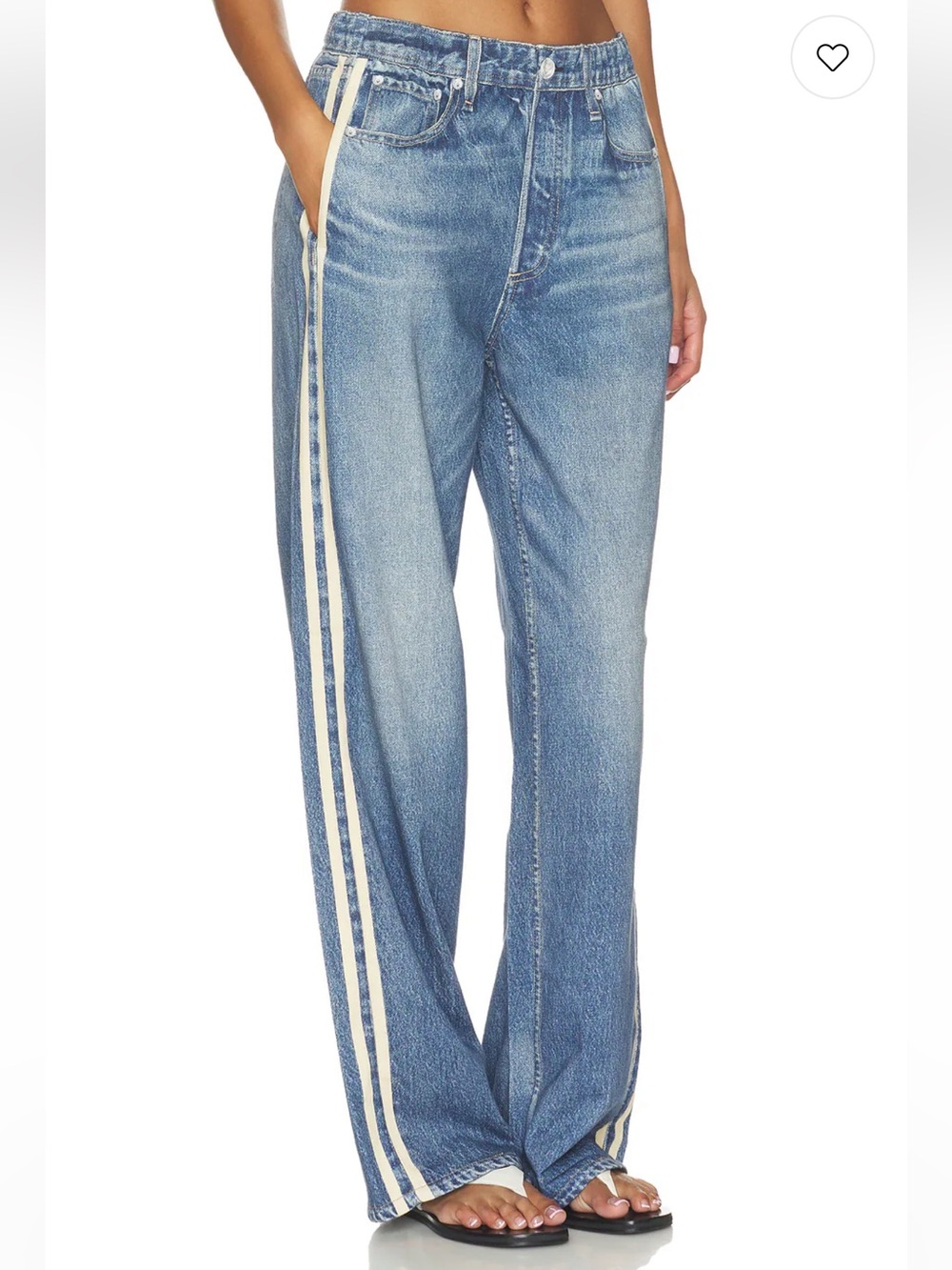 Rag & Bone Miramar Terry Track Side Stripe Pull On Wide Leg Pants
